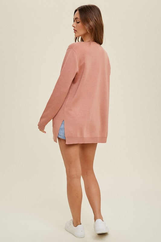 Heathered Cardigan with Pockets - Sunset-Sweater- Hometown Style HTS, women's in store and online boutique located in Ingersoll, Ontario