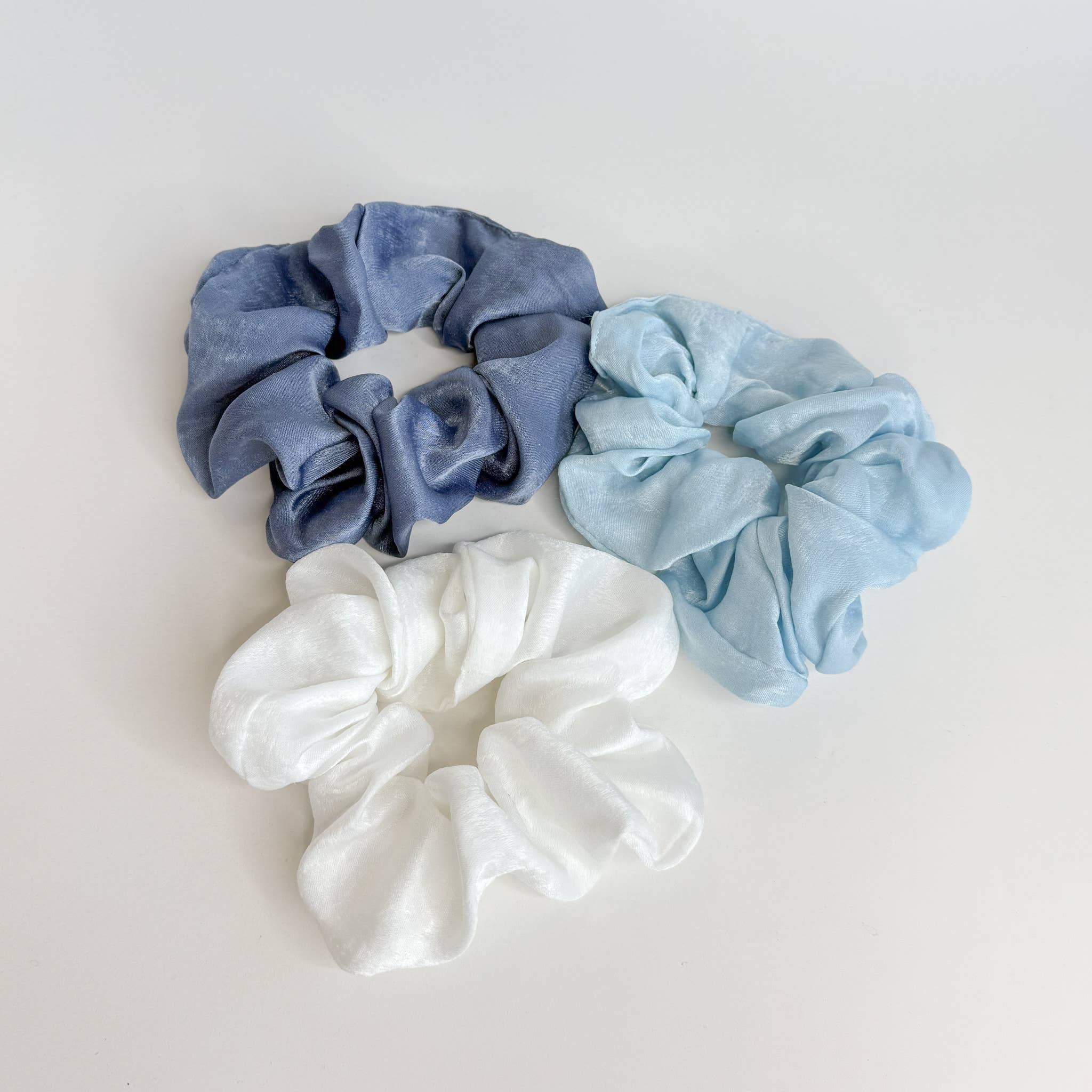 Coastal Satin Scrunchies (Set of 3)-Accessories- Hometown Style HTS, women's in store and online boutique located in Ingersoll, Ontario