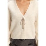 Sparkly Bow Cardigan - Cream-cardigan- Hometown Style HTS, women's in store and online boutique located in Ingersoll, Ontario