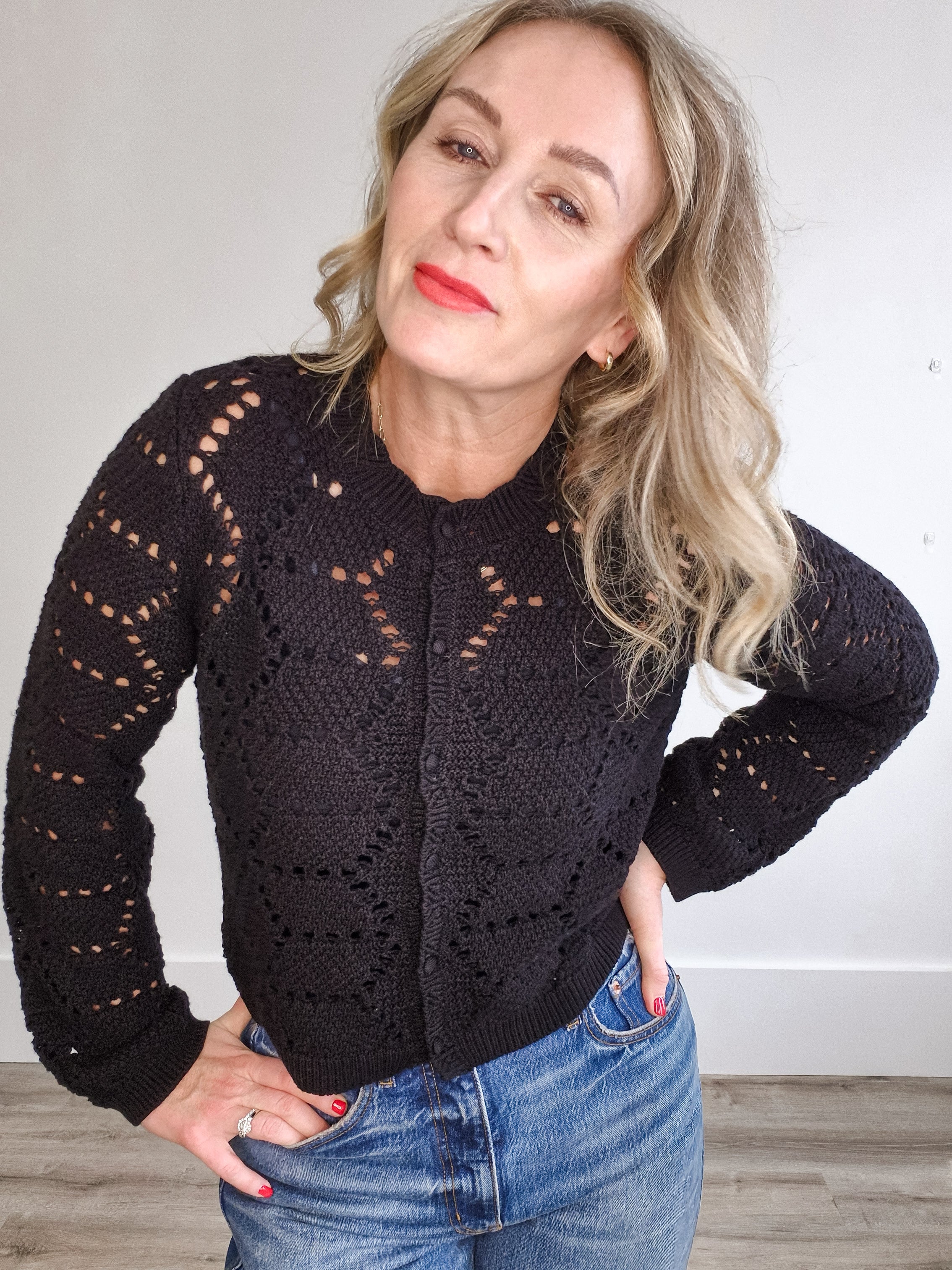 Rosalyn Sweater Cardigan - Black-Sweaters and Cardigans- Hometown Style HTS, women's in store and online boutique located in Ingersoll, Ontario