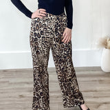 Animal Print Satin Pants-Pants- Hometown Style HTS, women's in store and online boutique located in Ingersoll, Ontario
