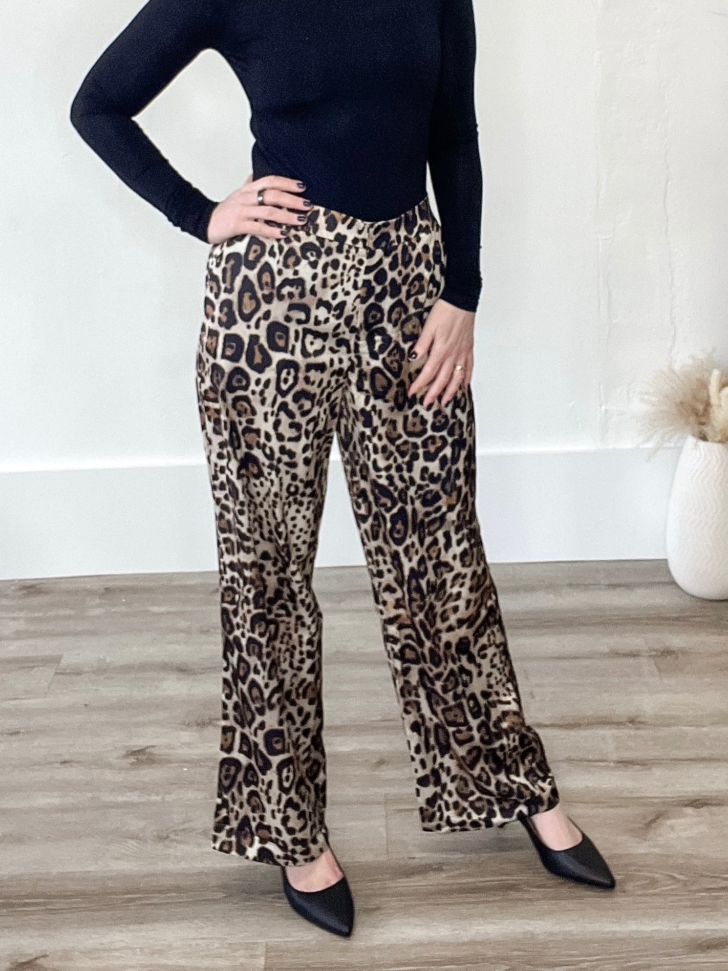 Animal Print Satin Pants-Pants- Hometown Style HTS, women's in store and online boutique located in Ingersoll, Ontario
