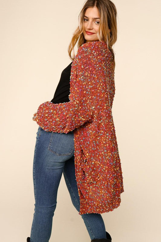 Rainbow Popcorn Sweater - Rust-Sweater- Hometown Style HTS, women's in store and online boutique located in Ingersoll, Ontario