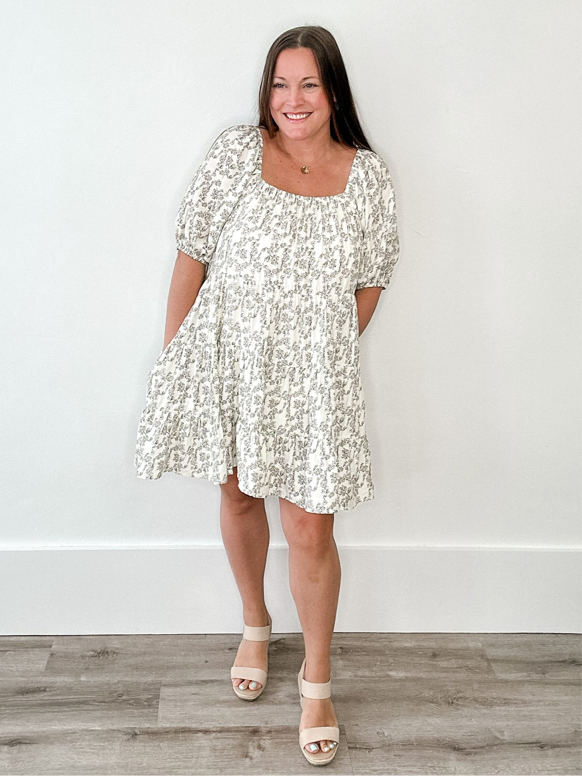 Floral Tiered Puff Sleeve Mini Dress-dress- Hometown Style HTS, women's in store and online boutique located in Ingersoll, Ontario