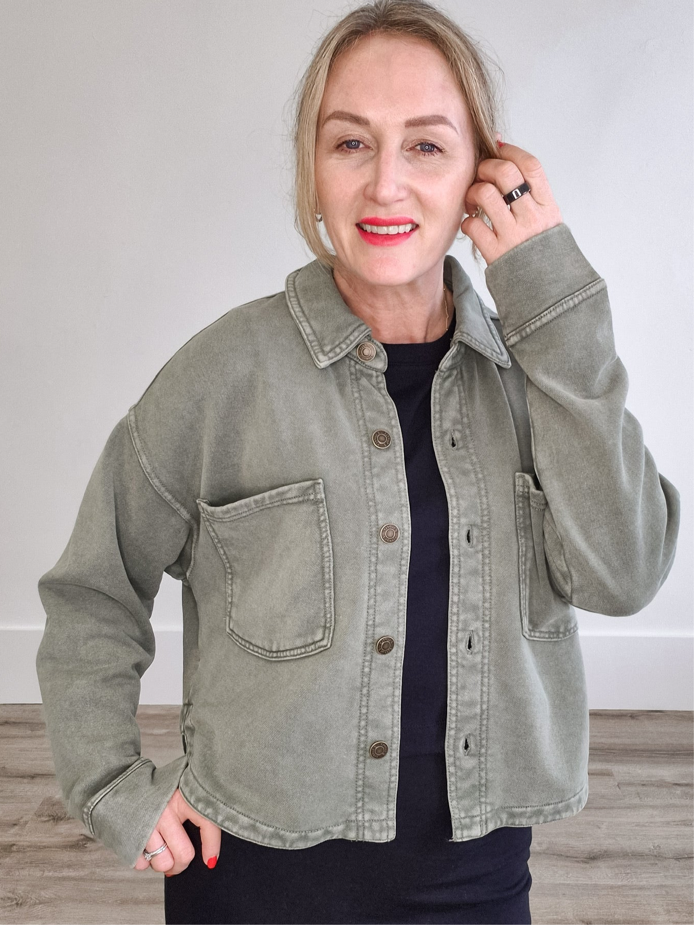 All Day Cropped Knit Jacket - Hunter Green-Coats & Jackets- Hometown Style HTS, women's in store and online boutique located in Ingersoll, Ontario