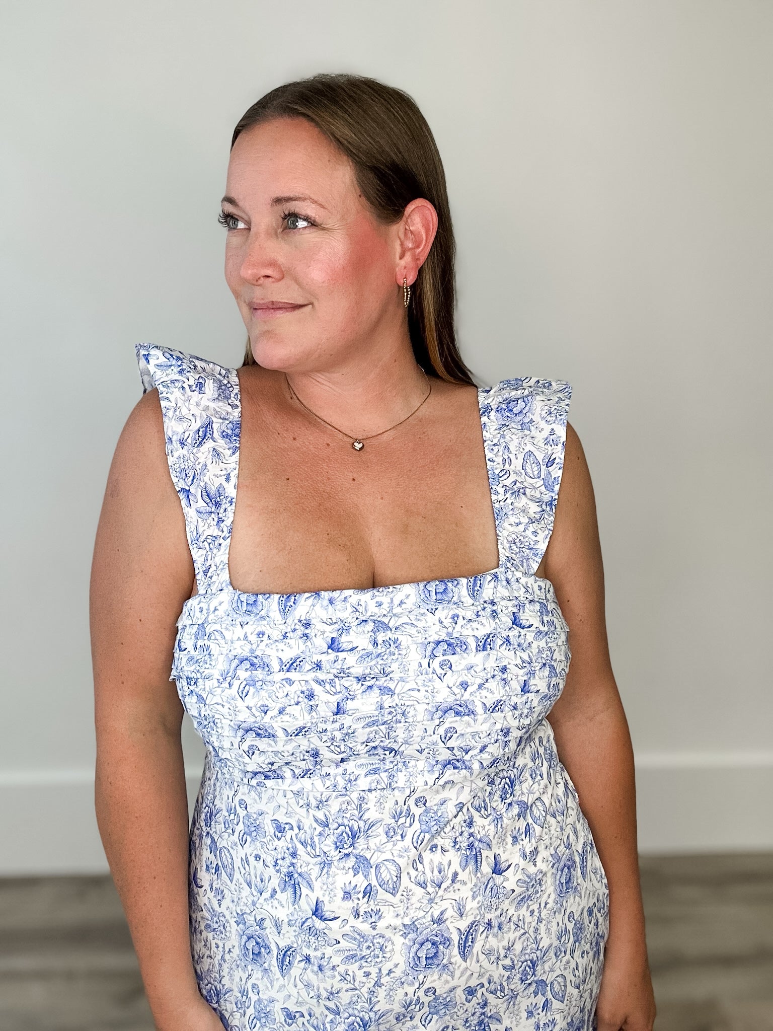 Floral Ruffle Sleeve Mini Dress - Blue-Special Occasion Dress- Hometown Style HTS, women's in store and online boutique located in Ingersoll, Ontario
