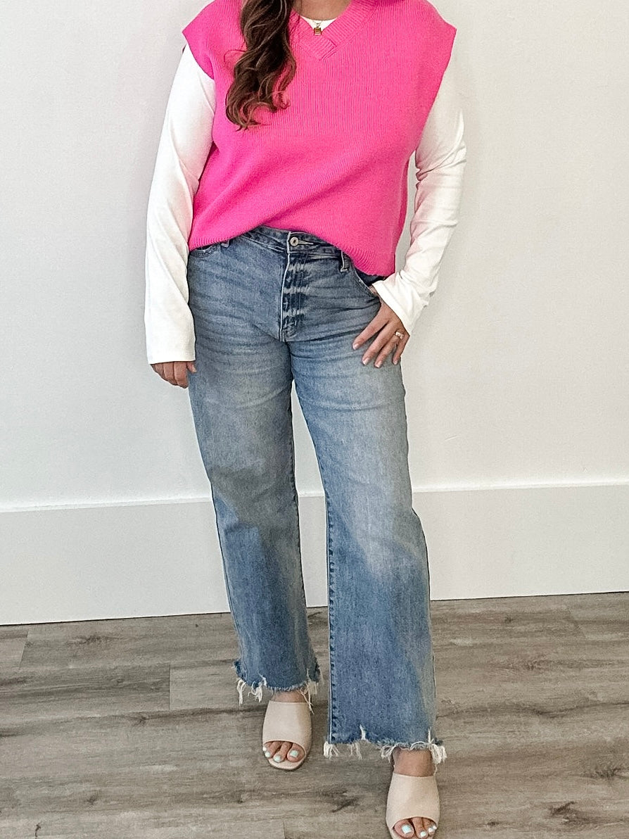 High Rise Slim Wide Leg-denim- Hometown Style HTS, women's in store and online boutique located in Ingersoll, Ontario