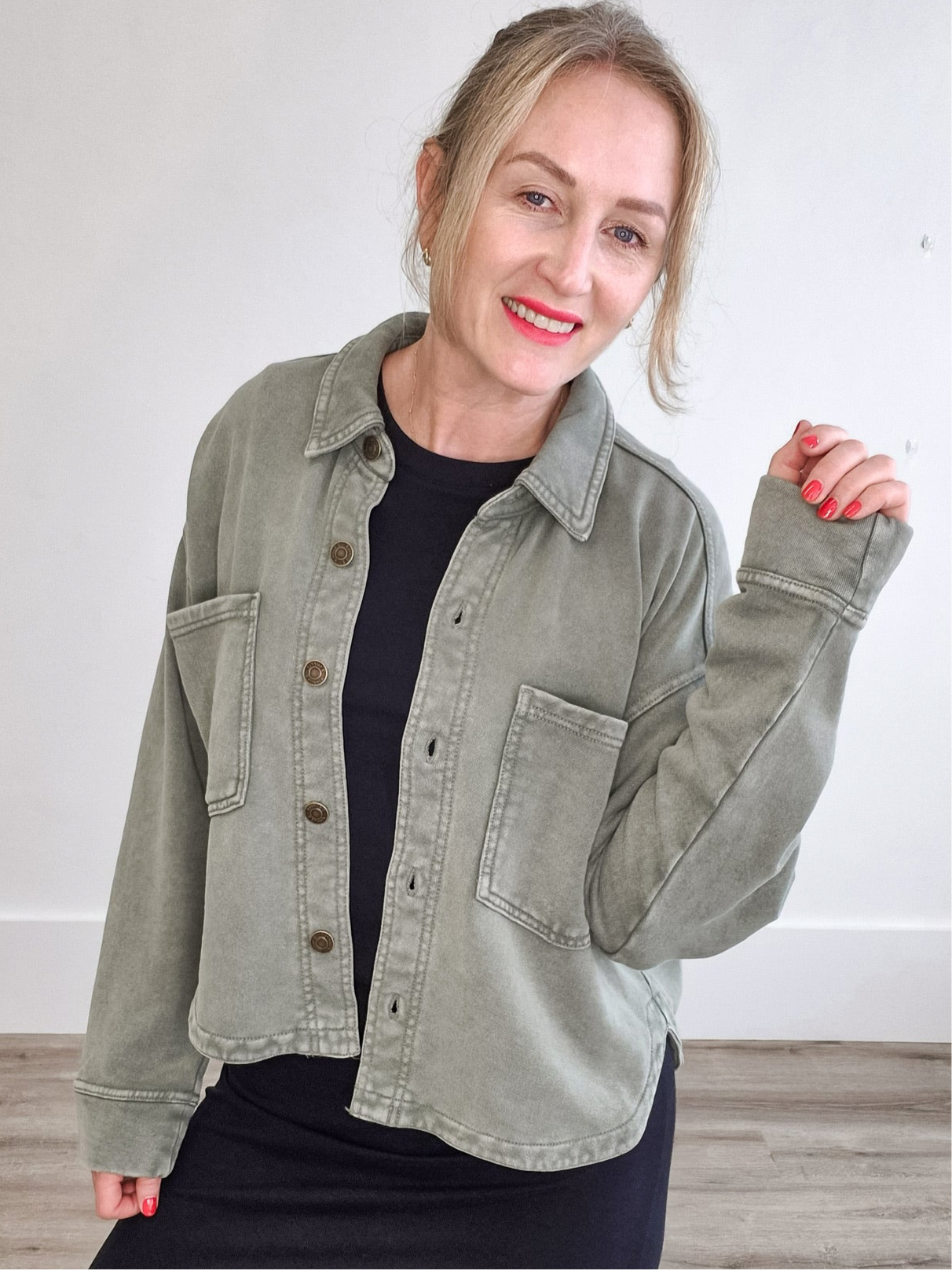 All Day Cropped Knit Jacket - Hunter Green-Coats & Jackets- Hometown Style HTS, women's in store and online boutique located in Ingersoll, Ontario
