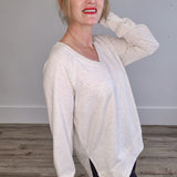 Modern Weekender V Neck - Light Oatmeal-Sweater- Hometown Style HTS, women's in store and online boutique located in Ingersoll, Ontario