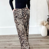 Animal Print Satin Pants-Pants- Hometown Style HTS, women's in store and online boutique located in Ingersoll, Ontario