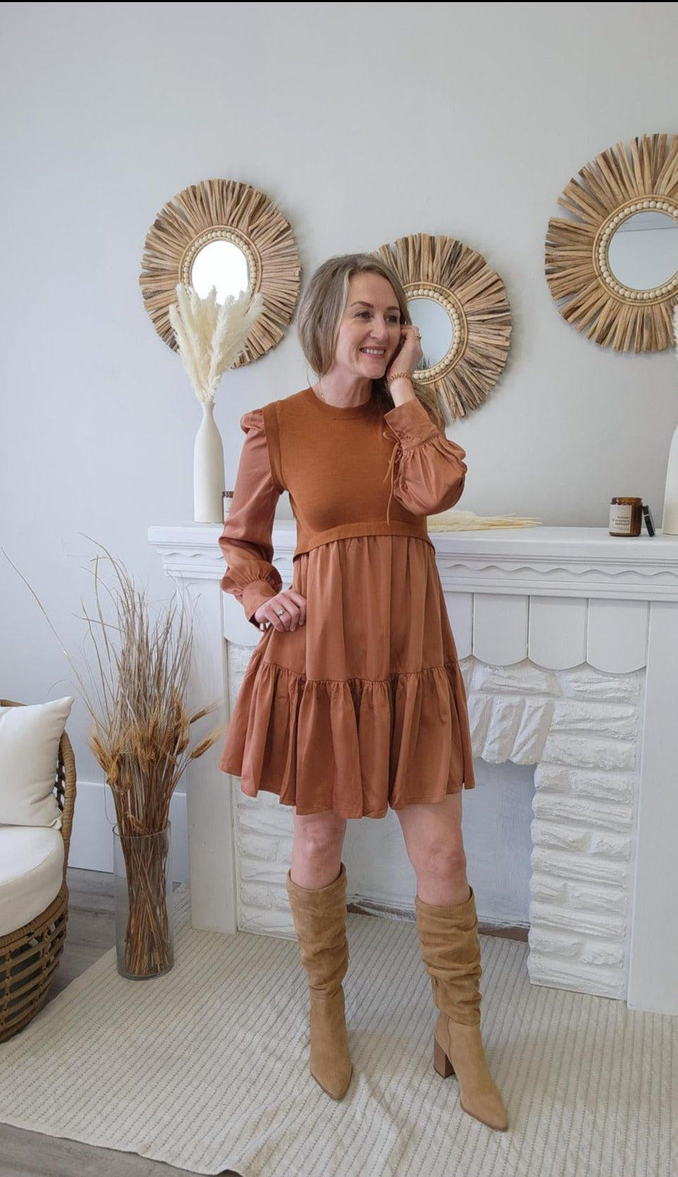 Satin Dress with Vest Overlay-Dress- Hometown Style HTS, women's in store and online boutique located in Ingersoll, Ontario