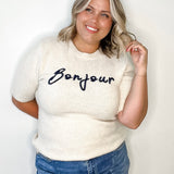 Bonjour Sweater - Cream-sweater- Hometown Style HTS, women's in store and online boutique located in Ingersoll, Ontario
