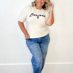 Bonjour Sweater - Cream-sweater- Hometown Style HTS, women's in store and online boutique located in Ingersoll, Ontario