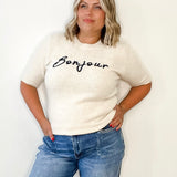 Bonjour Sweater - Cream-sweater- Hometown Style HTS, women's in store and online boutique located in Ingersoll, Ontario