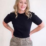 Ribbed High Neck Top - Black-Casual Tops- Hometown Style HTS, women's in store and online boutique located in Ingersoll, Ontario
