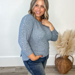 Betty Pullover - Windward Blue-Sweater- Hometown Style HTS, women's in store and online boutique located in Ingersoll, Ontario