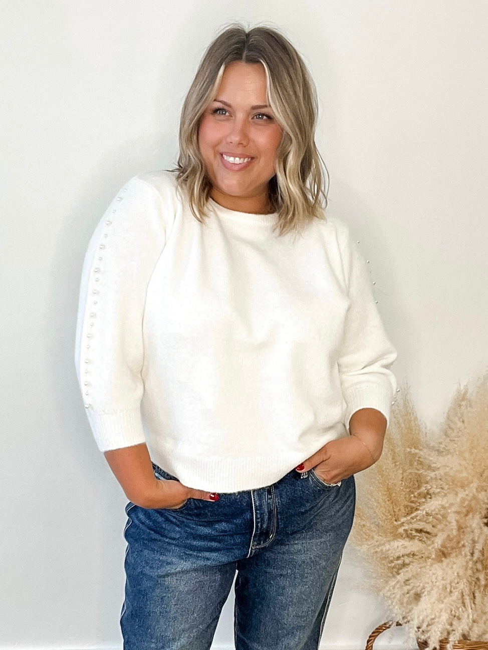 Betty Pullover - Chalk-Sweater- Hometown Style HTS, women's in store and online boutique located in Ingersoll, Ontario