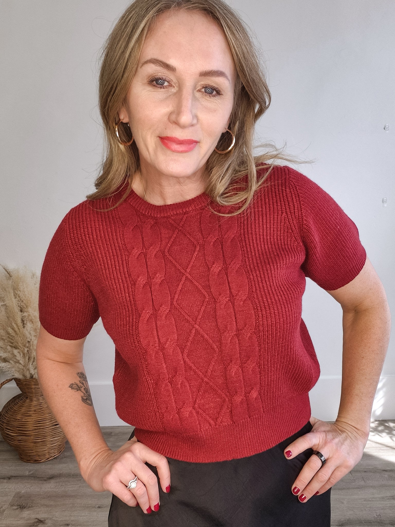 Abby Sweater - Wine-sweater- Hometown Style HTS, women's in store and online boutique located in Ingersoll, Ontario