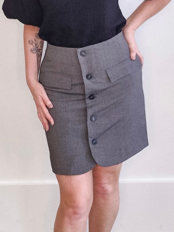 Ellie Skirt - Grey-skirt- Hometown Style HTS, women's in store and online boutique located in Ingersoll, Ontario