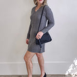 Casual Cable Knit Dress - Grey-Casual Dresses- Hometown Style HTS, women's in store and online boutique located in Ingersoll, Ontario