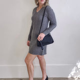 Casual Cable Knit Dress - Grey-Casual Dresses- Hometown Style HTS, women's in store and online boutique located in Ingersoll, Ontario