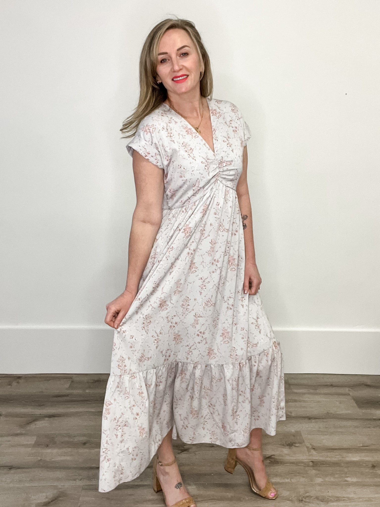 cinch front midi dress Abercrombie & Fitch Cinch-Front Poplin Midi Dress
