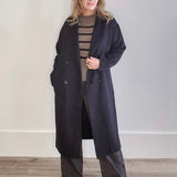 Longline Dress Coat - Black-Coat & Jackets- Hometown Style HTS, women's in store and online boutique located in Ingersoll, Ontario