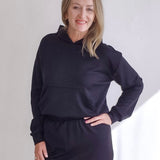 Annika Hooded Sweatshirt - Deep Black-Casual Tops- Hometown Style HTS, women's in store and online boutique located in Ingersoll, Ontario