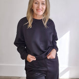 Annika Pullover - Deep Black-Casual Tops- Hometown Style HTS, women's in store and online boutique located in Ingersoll, Ontario