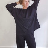 Annika Pullover - Deep Black-Casual Tops- Hometown Style HTS, women's in store and online boutique located in Ingersoll, Ontario
