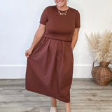 Mixed Media Sweater Midi Dress-dress- Hometown Style HTS, women's in store and online boutique located in Ingersoll, Ontario