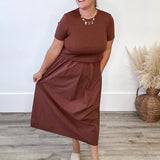 Mixed Media Sweater Midi Dress-dress- Hometown Style HTS, women's in store and online boutique located in Ingersoll, Ontario