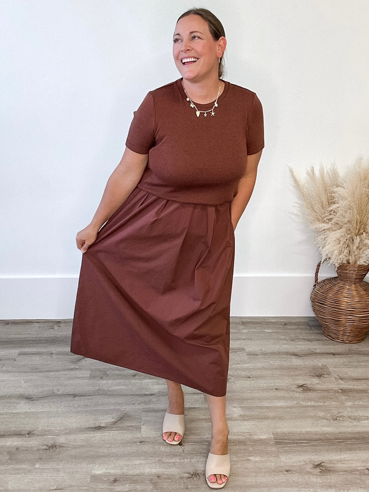 Mixed Media Sweater Midi Dress-dress- Hometown Style HTS, women's in store and online boutique located in Ingersoll, Ontario
