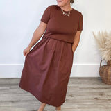Mixed Media Sweater Midi Dress-dress- Hometown Style HTS, women's in store and online boutique located in Ingersoll, Ontario