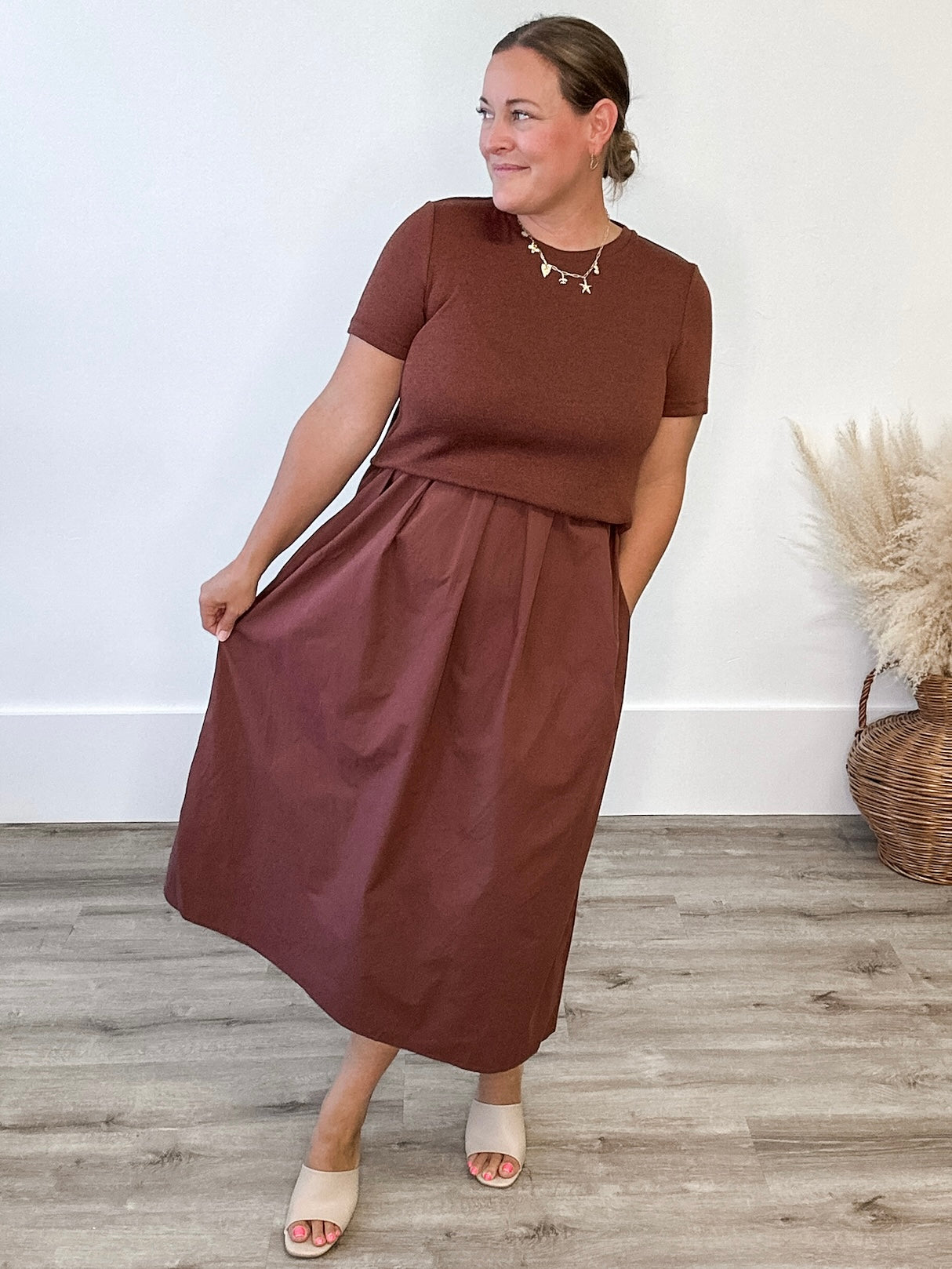 Mixed Media Sweater Midi Dress-dress- Hometown Style HTS, women's in store and online boutique located in Ingersoll, Ontario