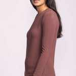 Tellem Top - Brown-long Sleeve- Hometown Style HTS, women's in store and online boutique located in Ingersoll, Ontario