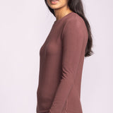Tellem Top - Brown-long Sleeve- Hometown Style HTS, women's in store and online boutique located in Ingersoll, Ontario