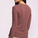 Tellem Top - Brown-long Sleeve- Hometown Style HTS, women's in store and online boutique located in Ingersoll, Ontario
