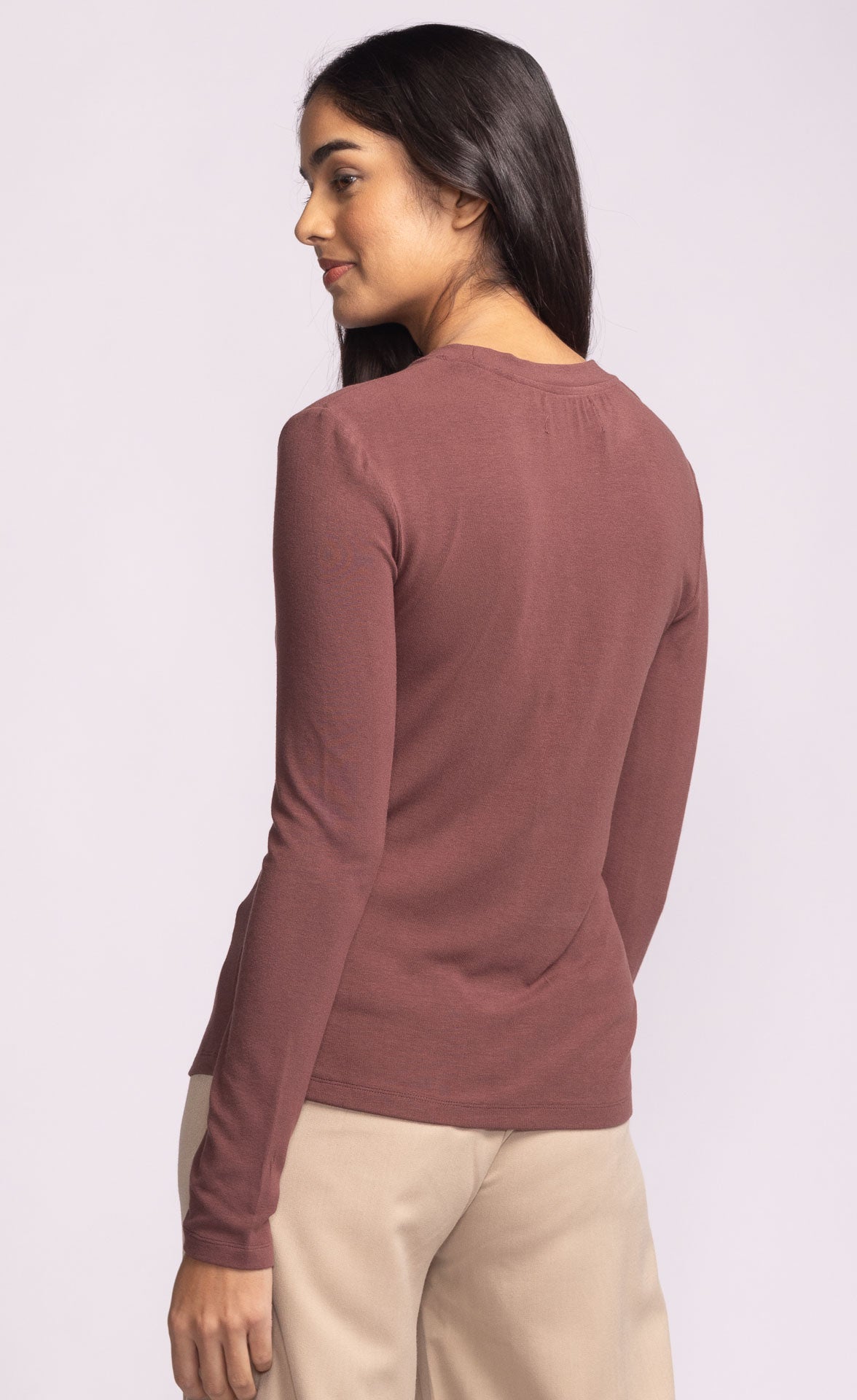 Tellem Top - Brown-long Sleeve- Hometown Style HTS, women's in store and online boutique located in Ingersoll, Ontario