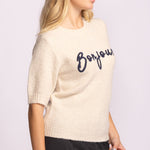 Bonjour Sweater - Cream-sweater- Hometown Style HTS, women's in store and online boutique located in Ingersoll, Ontario