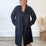 Longline Dress Coat - Black-Coat & Jackets- Hometown Style HTS, women's in store and online boutique located in Ingersoll, Ontario