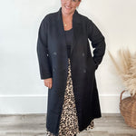 Longline Dress Coat - Black-Coat & Jackets- Hometown Style HTS, women's in store and online boutique located in Ingersoll, Ontario