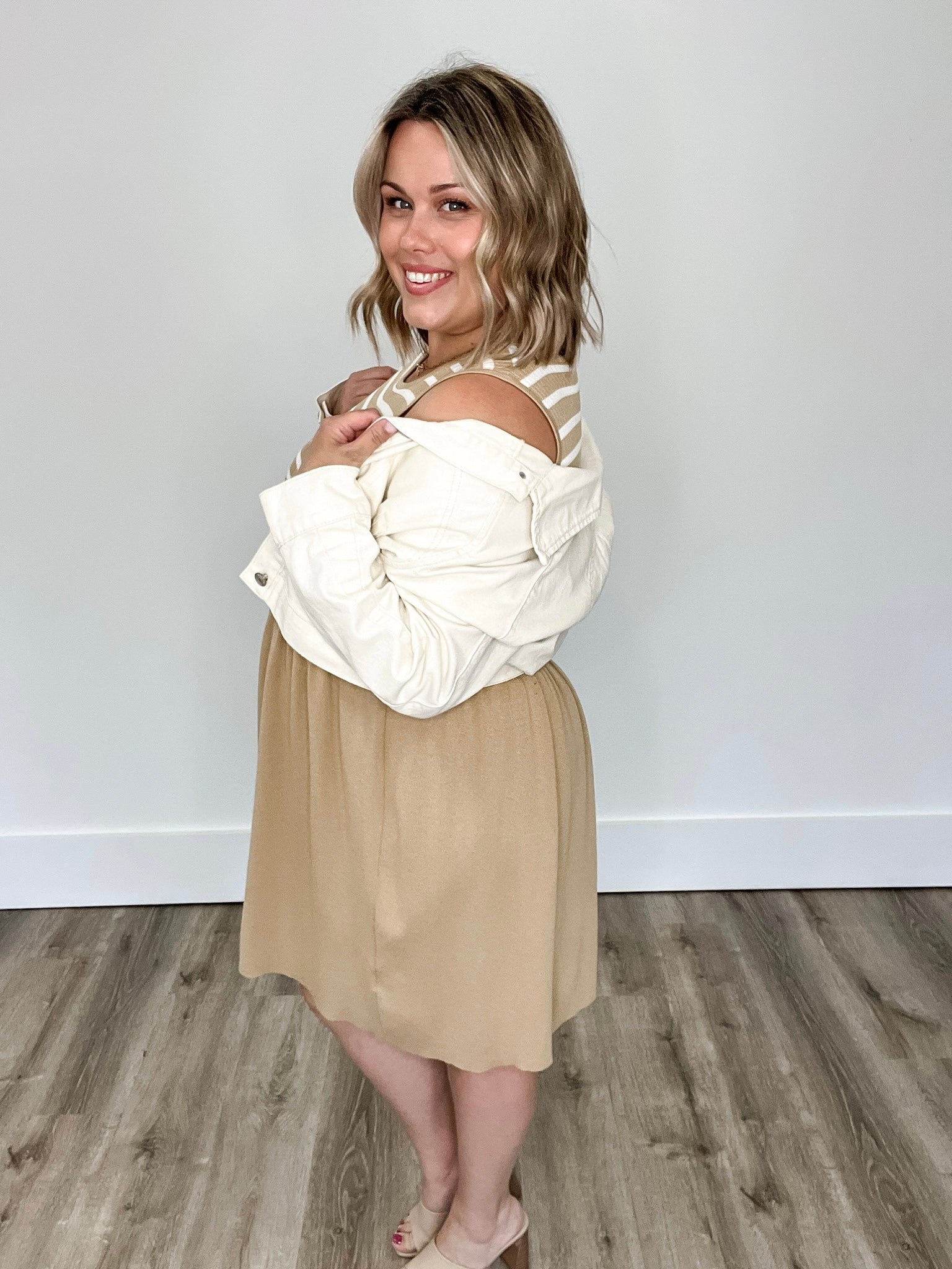 Cropped Long Sleeve Jacket - Cream-Coats & Jackets- Hometown Style HTS, women's in store and online boutique located in Ingersoll, Ontario