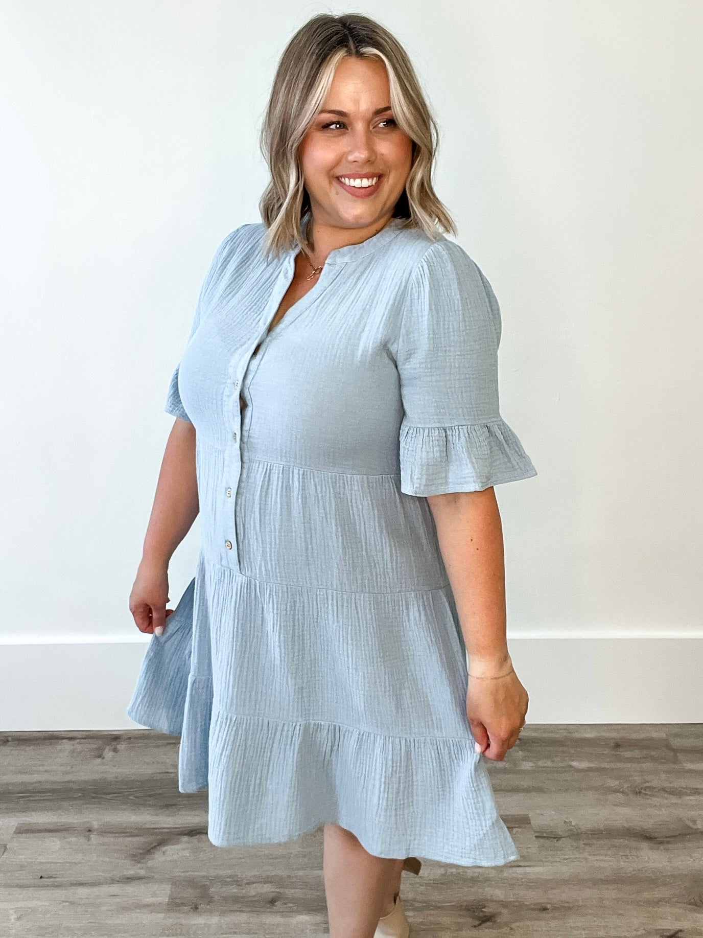 Washed Mini Dress - Blue-Dress- Hometown Style HTS, women's in store and online boutique located in Ingersoll, Ontario
