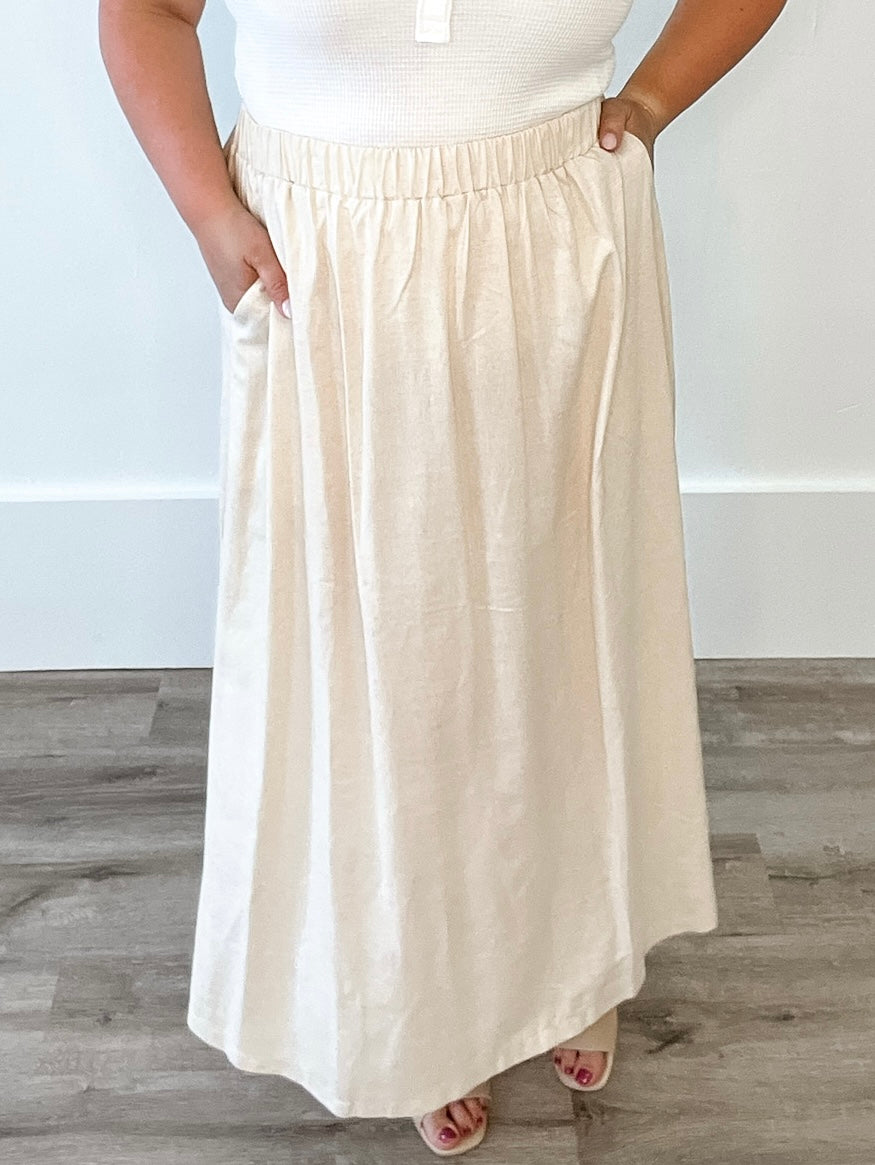 Carter Skirt - Linen-Skirt- Hometown Style HTS, women's in store and online boutique located in Ingersoll, Ontario
