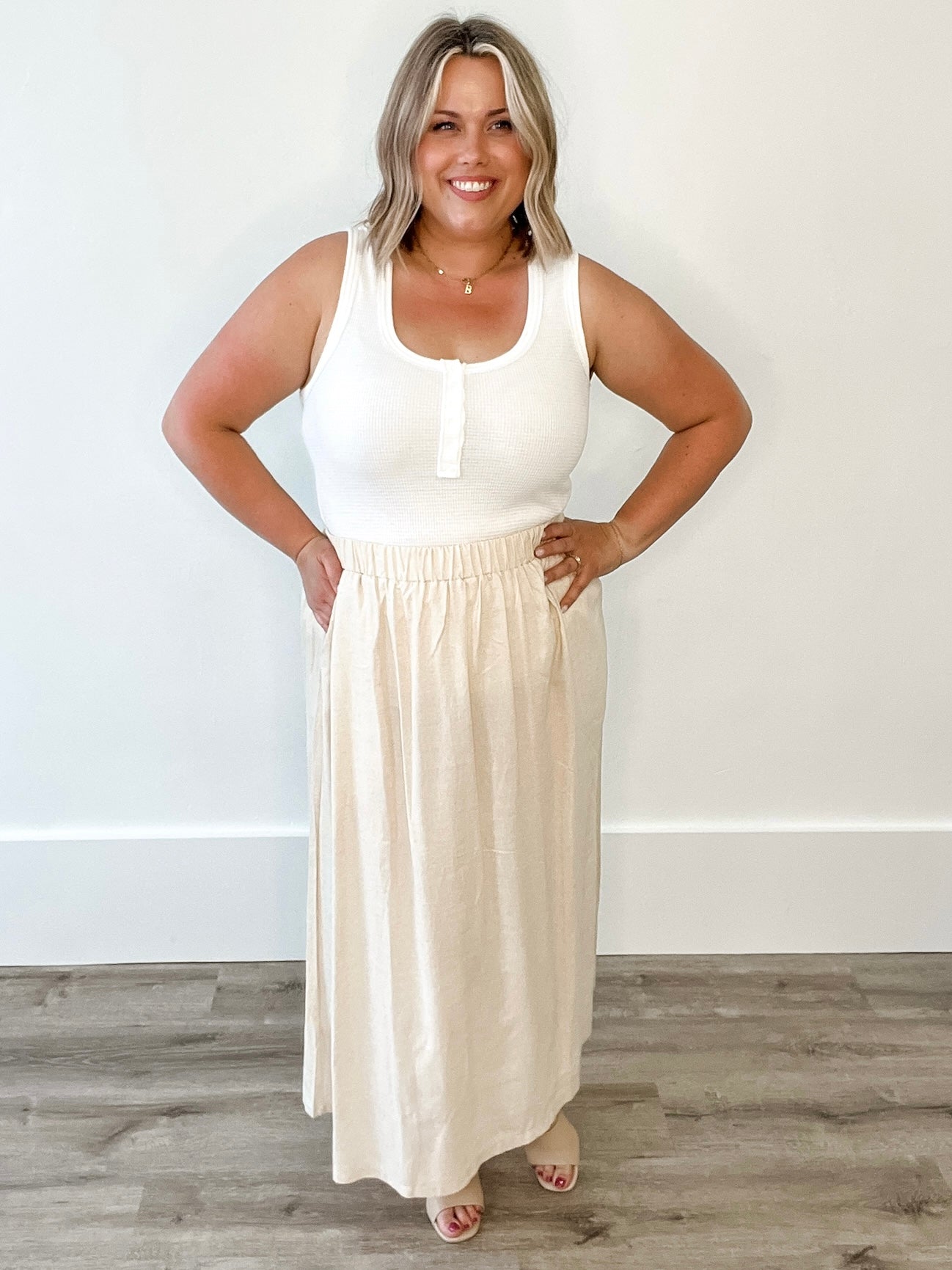 Carter Skirt - Linen-Skirt- Hometown Style HTS, women's in store and online boutique located in Ingersoll, Ontario