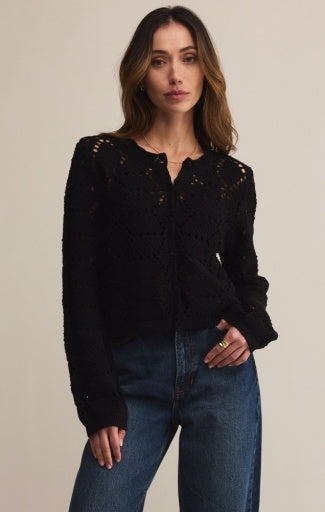 Rosalyn Sweater Cardigan - Black-Sweaters and Cardigans- Hometown Style HTS, women's in store and online boutique located in Ingersoll, Ontario