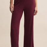 Dawn Smocked Rib Pant - Merlot-Intimates- Hometown Style HTS, women's in store and online boutique located in Ingersoll, Ontario