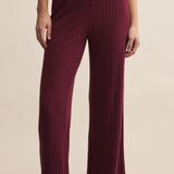 Dawn Smocked Rib Pant - Merlot-Intimates- Hometown Style HTS, women's in store and online boutique located in Ingersoll, Ontario