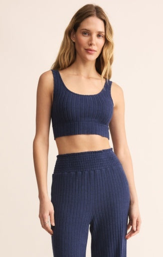 Zoe Rib Tank Bra - Blue Sapphine-Intimates- Hometown Style HTS, women's in store and online boutique located in Ingersoll, Ontario